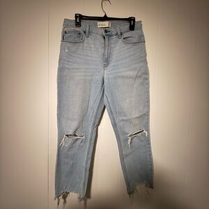 Abercrombie Light Wash Mom Jean distressed style size 10